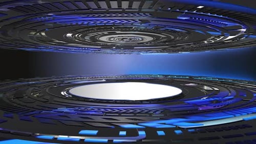 Футуристическая круговая платформа абстрактный узор на синем фоне