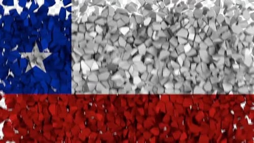 Chiles Flagge bricht Rocks Transition