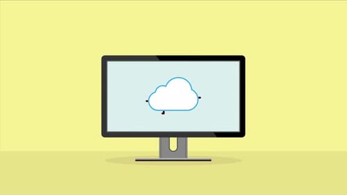 Animation du cloud computing, du marketing cloud professionnel, de la technologie de marketing numérique.