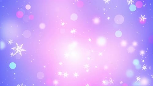Winter Holiday Snowflakes and Glowing Bokeh Background Loop