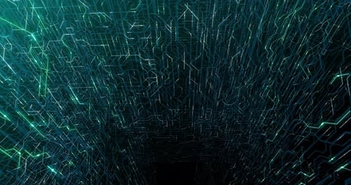 4K seamless loop of printed circuit board (PCB) in motion.