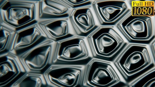 Seamless Loop of Abstract Metallic Hexagons Morphing Background Animation