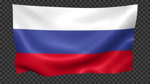 Realistic Russia Flag Waving with Alpha Channel Loop
