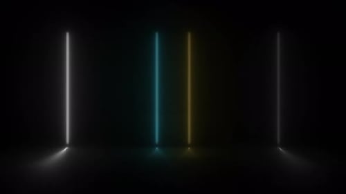 Animated Abstract Neon Light Vertical Lines