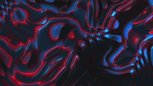 Glowing Abstract Red and Blue Fluid Organic Motion Background