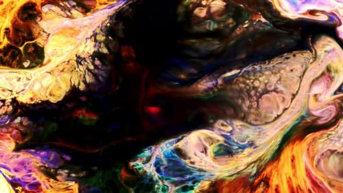 Abstract Colorful Ink Swirl Artistic Footage