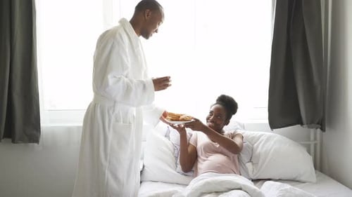 Caring Black Husband Brought Breakfast To His Pregnant Wife