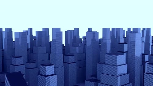 Diseño de ciudad con rascacielos