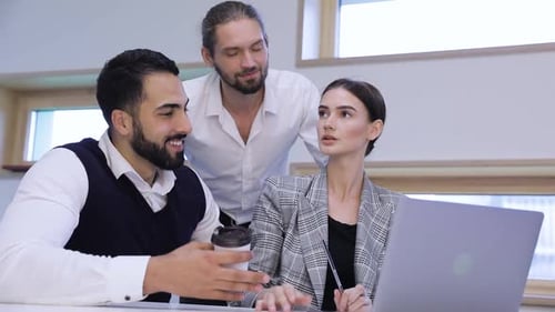 Business Meeting, People Working On Computer In Modern Office
