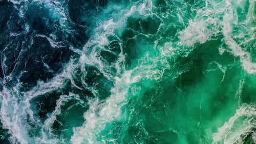 Waves of Water of the River and the Sea Meet Each Other During High Tide and Low Tide.