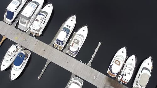 Yacht marina aerial view