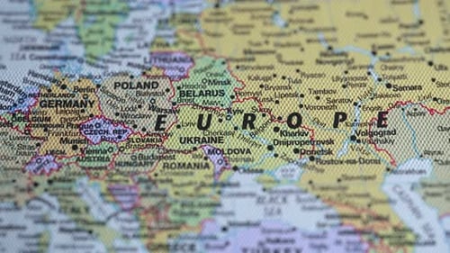 European Countries On The Physical Map Of The World