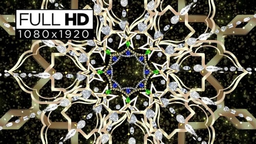 Elegant Gold and Diamond Rotating Decorative Mandala Pattern