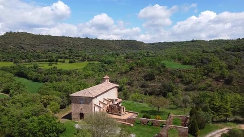 Aerial View Santa Maria De Dulcis In Spain