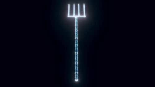 Pitchfork Hologram Rotating 4k