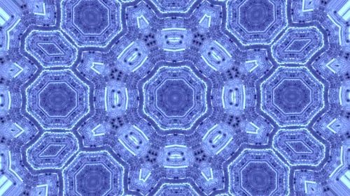 Abstract Blue Geometric Kaleidoscope Pattern Loop