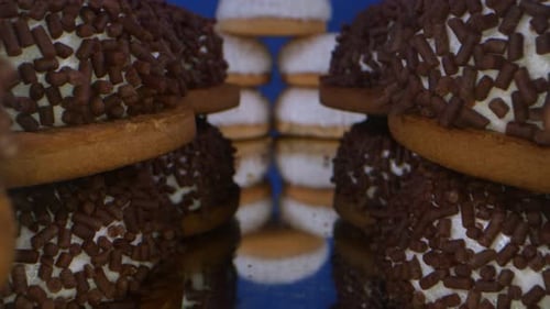 Delicious Dessert Cookies with Chocolate Sprinkles and Flakes