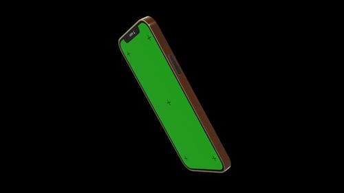 Smartphone With Green Screen, Alpha Channel