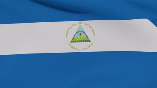 Nicaragua National Flag Waving Loop Background Animation