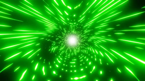 Futuristic Green Neon Light Speed Tunnel Loop