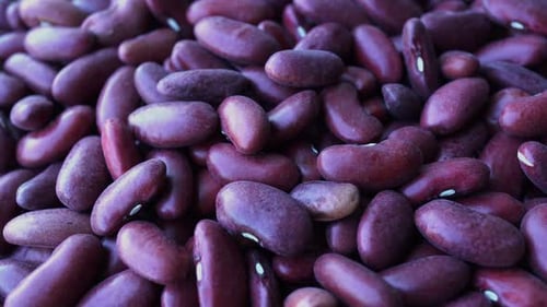 Pile of Shiny Red Kidney Beans Close Up