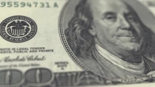 Detailed Pan Across US One Hundred Dollar Bill