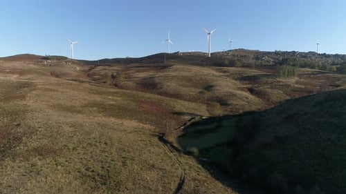 Wind Turbines, Renewable Energy on a Green Hill