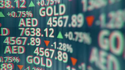 Glitch Effect Digital Stock Market Data Display