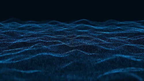 Dynamic Abstract Blue Digital Particle Wave Background Loop