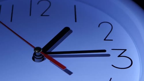 Vector Blue Office Clock on White Background