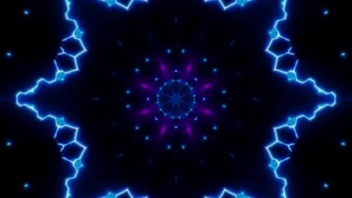 Glittering Blue Electrical Star Light 4K Loop