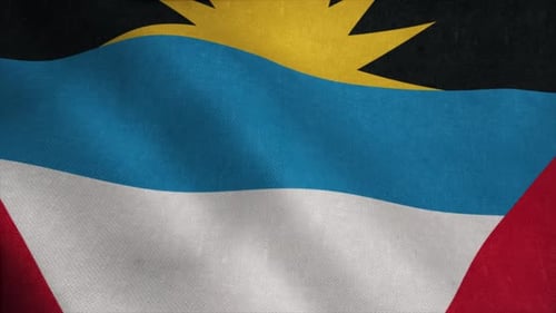 Antigua and Barbuda National Flag Waving Seamless Loop