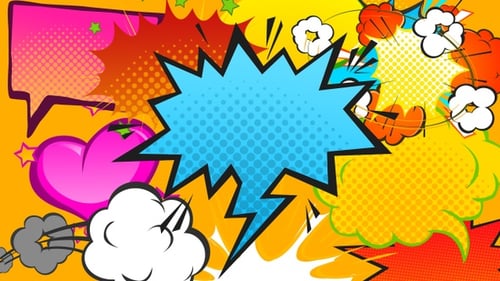 Animated Comic Book Style Speech Bubbles and Impact Effects