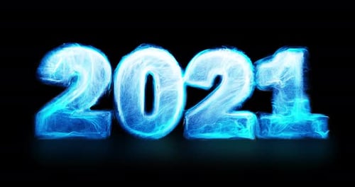 Energyburst-Bewegungsgrafikelement für 2021 Frohes Neues Jahr.
