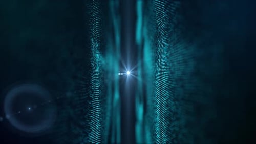 Abstract Blue Wavy Dots Background