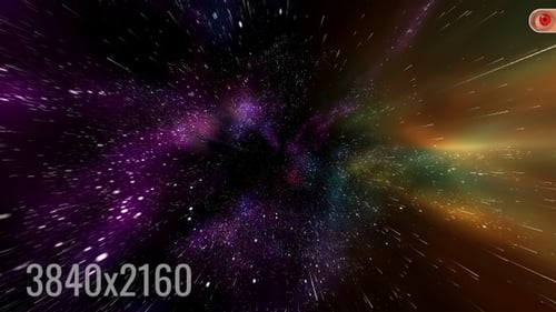 Colorful Space Journey Warp Speed Animation