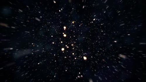 Abstract Light Particles Moving Through Dark Space