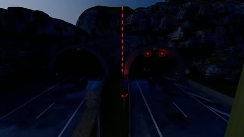 Vehicles that enter the tunnel fast at Night