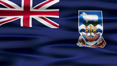 Falkland Islands Flag Waving Loop Animation