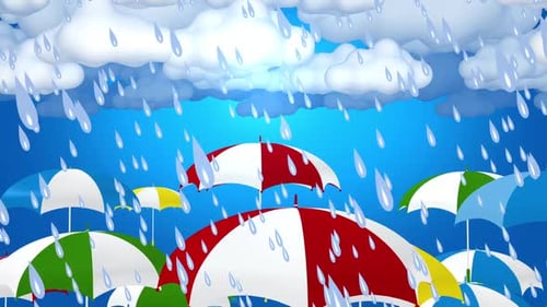 Regenschirme im Hintergrund für Kinder