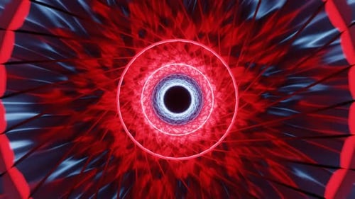Erstaunlicher blauer und roter Tunnel