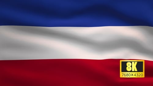 Waving Blue White Red Flag Seamless Loop Background