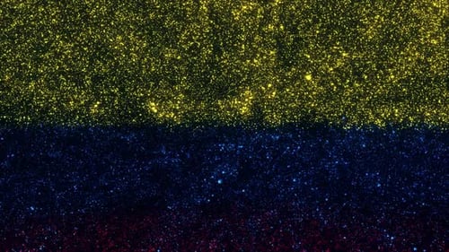 Colombian Flag Glitter Particles Animation Background