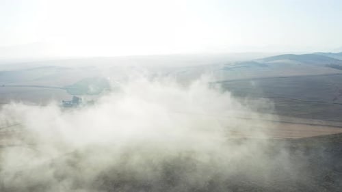 Rolling Hills and Farmland Aerial View
