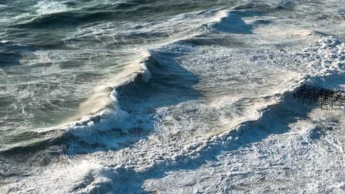 Aerial View Strong Storm Baskground Turkey Alanya