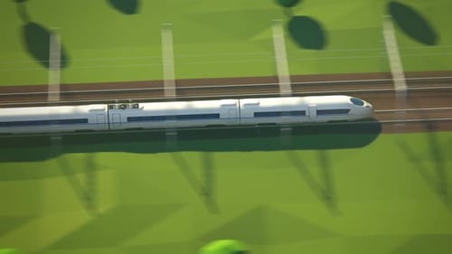 Fast Geometric Train Travel Animation