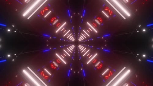 Abstract Neon Glowing Tunnel Seamless Loop