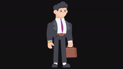 Homem de negócios em pé e esperando.