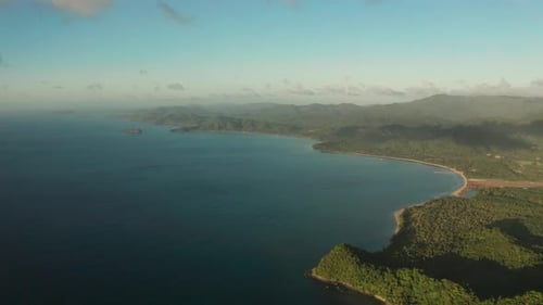 Tropical Island with Blue Lagoon