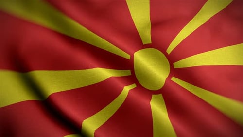 Waving Flag of North Macedonia Seamless Loop